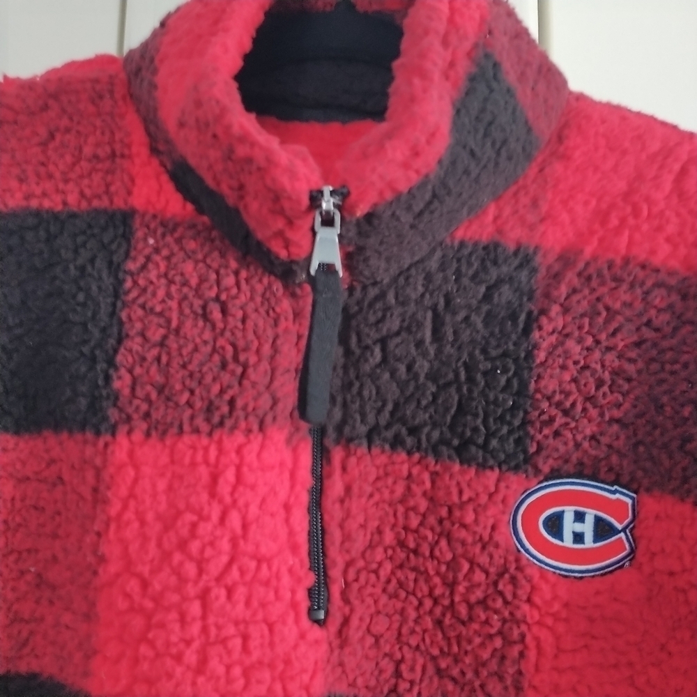 Women's G-iii 4her by Carl Banks Montreal Canadien Quarter Zip Sherpa Jacket L - Picture 3 of 10